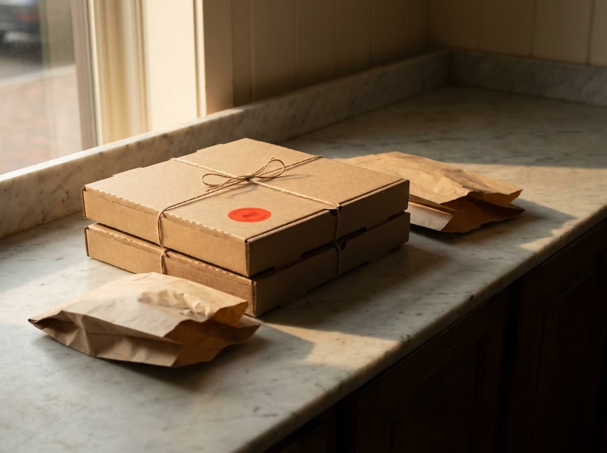 Frische Pizza zum Mitnehmen in der Box